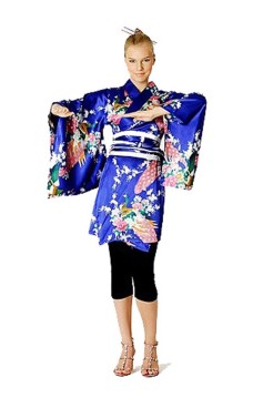 Short Blue Kimono Dress