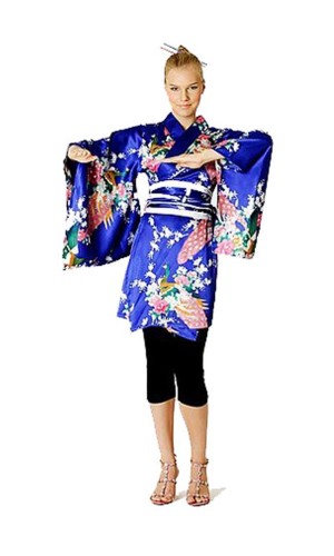 Short Blue Kimono Dress