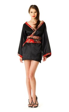 Short Black Kimono