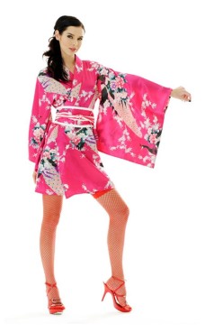 Short Pink Kimono Dress