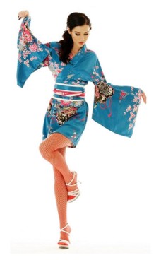 Short Turquoise Kimono Dress