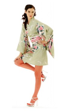 Short Green Kimono Dress