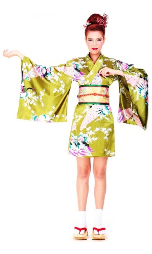 Short Green Yukata Dress