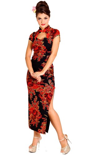 Alluring Black Chinese Dress