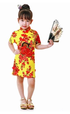 Yellow Cheongsam Kids Dress